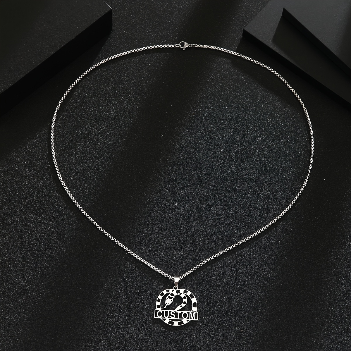 Personalized Snake Pendant Necklace, Unisex Gift